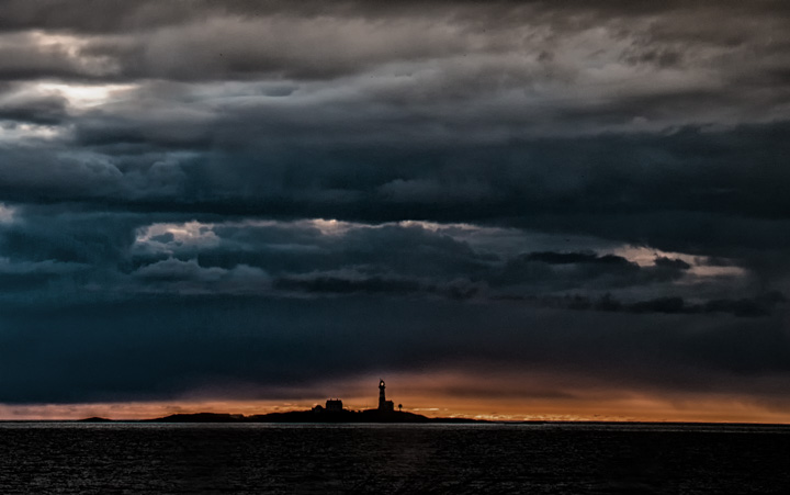 Leuchtturm Sonnenuntergang, Norwegen