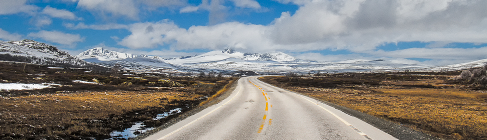 Stra&szlig;e &uuml;ber das Dovre Fjell, Norwegen