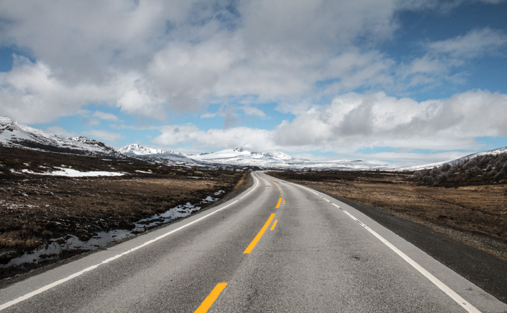 Stra&szlig;e &uuml;ber das Dovre Fjell, Norwegen